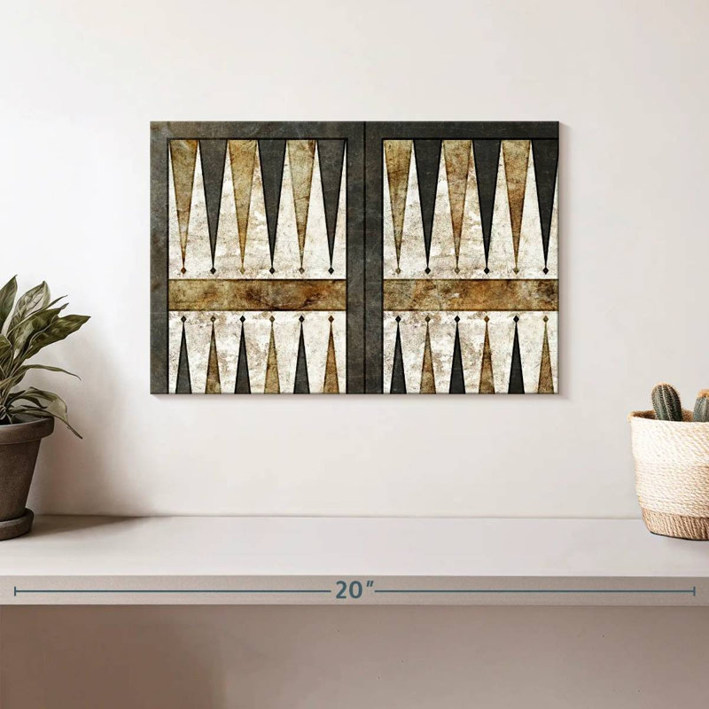 Plateau de backgammon rétro Senne, H 8 po x l 12 po