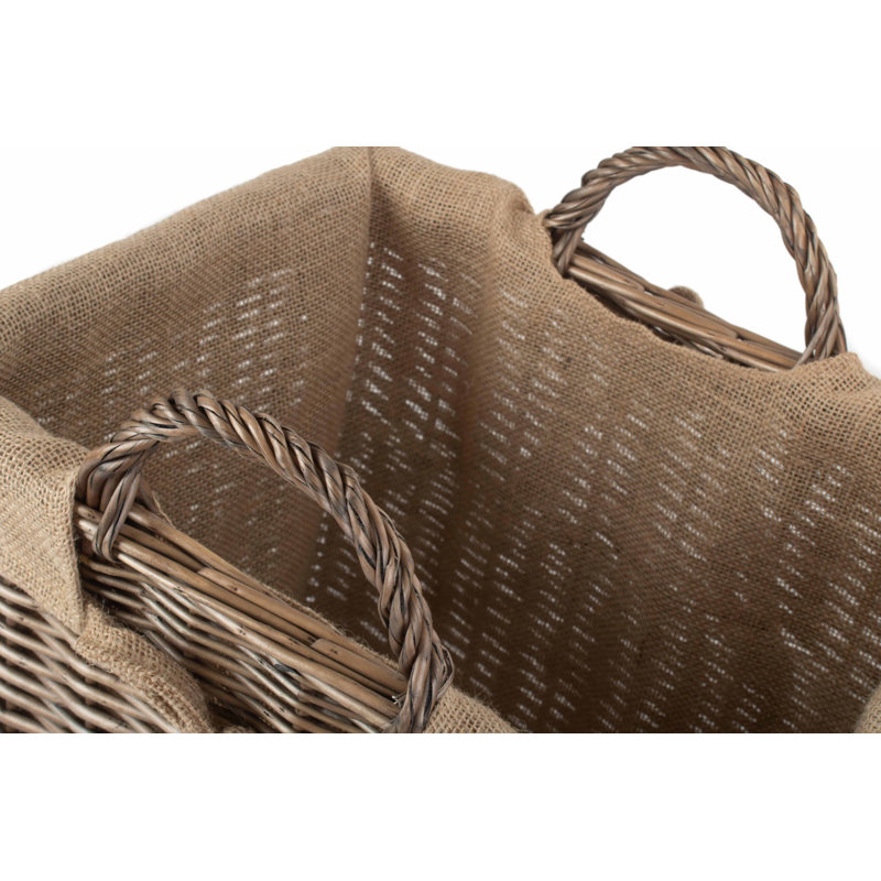 Willow Wicker Storage Log Basket with Lining