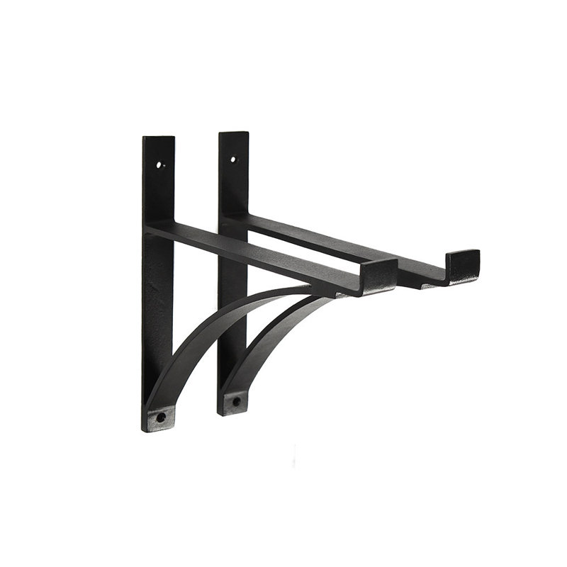 Black Wrought Iron Mission Style Shelf Bracket