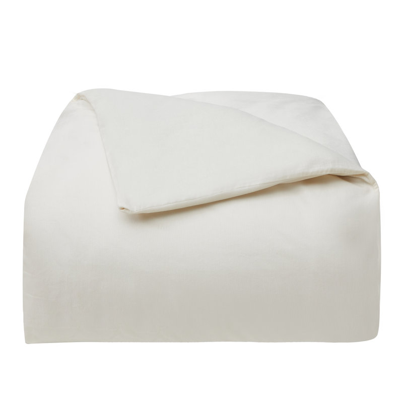 Cream Cotton King/California King Minimalist Bedspread Cover Set