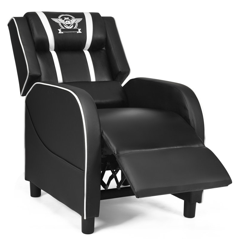 Costway Reclining Ergonomic PC & Racing Game Chair, White