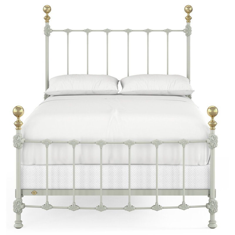 151 Palatial Bed | Complete Arched Foot, Full / Double, Sage Green/Light Gold