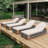 Outdoor  Acacia Wood Patio Adjustable Lounge Chair Set Of 4- Uncushioned For Backyard Pool Garden-Grey Rope & Natural Iron-426441456
