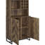 Armoire à vin en chêne rustique, 2 portes, façade à chevrons classique, support intégré, porte-verres à pied et pieds en bronze pour les repas à 2 portes Style, design, rangement, décorations