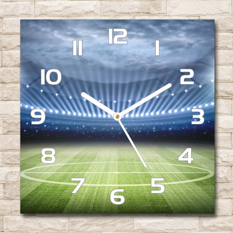Harley-Ray Glass Wall Clock, White/Green/Blue