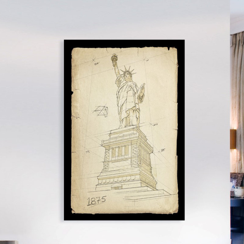 Statue of Liberty 1875 - Toile tendue, impression sur toile, H 30 po x l 20 po