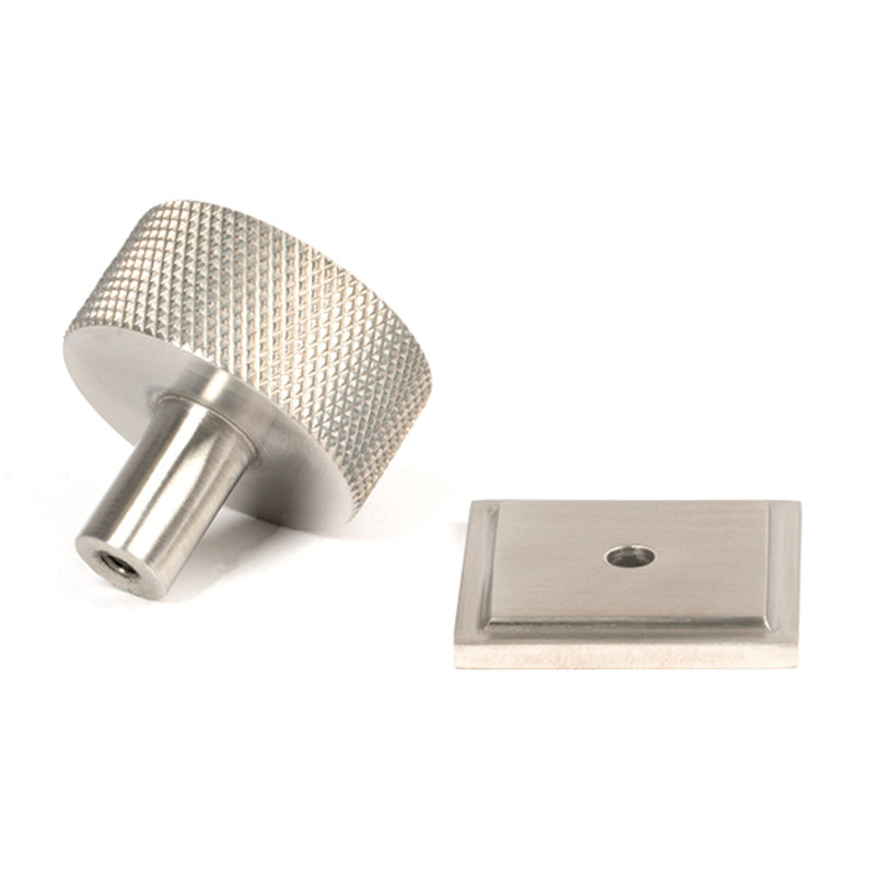 32mm Square Knob, Satin Stainless Steel