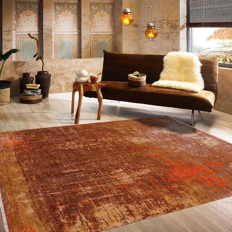 Tapis rectangulaire en laine de conception unique 7 pi 10 po x 10 pi 3 po Travas
