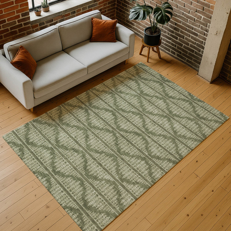 Tapis intérieur / extérieur lavable à la machine Chantille ACN2985, Olive, 9 pi x 12 pi