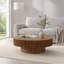 Table basse ovale moderne pour le salon, petite table basse ovale avec piédestal robuste de 43,7 pouces Modern Handcraft