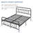 Aylena Vintage Metal Bed Frame with Diamond Pattern Headboard-495075732-503304932
