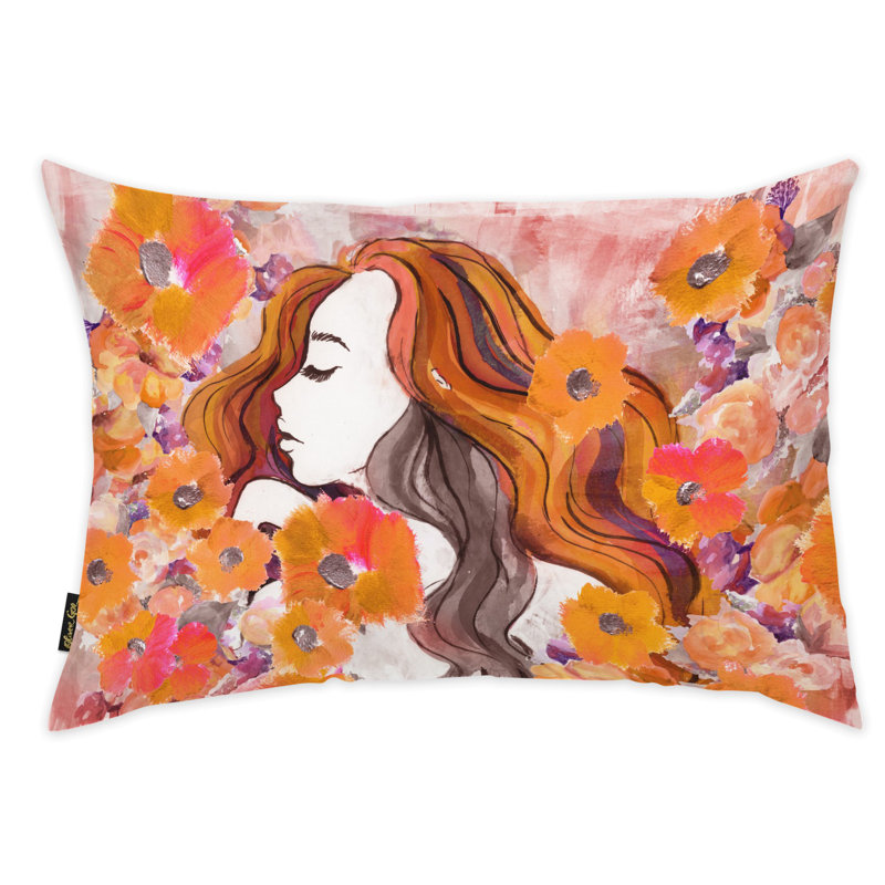 Floral Reversible Throw Pillow