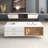 Rectangular Coffee Table with 2 Glass Door Storage, 4 Drawers, Gold Metal Legs, and Multi-Color Lighting in 47.2''-1501878430