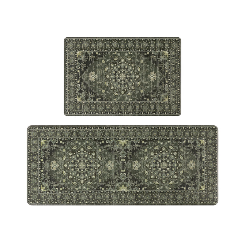 Tapis de cuisine antidérapant et antidérapant, Dark Green