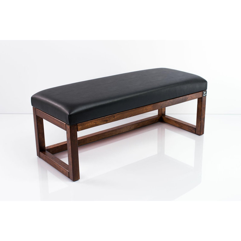 Faux Leather Upholstered Bench, 40cm H x 125cm W x 40cm D, Black