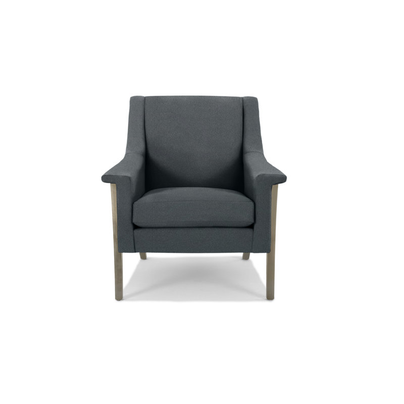 Arlo Armchair, Mineral Gray Polyester, Driftwood