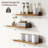 Rustic Floating Shelves Set of 3 with Lip, Picture Ledge Shelf for Nursery, Living Room – Multipurpose Storage Organizer, Bookshelf, & Photo Display Rack Rustic Brown-2124378768