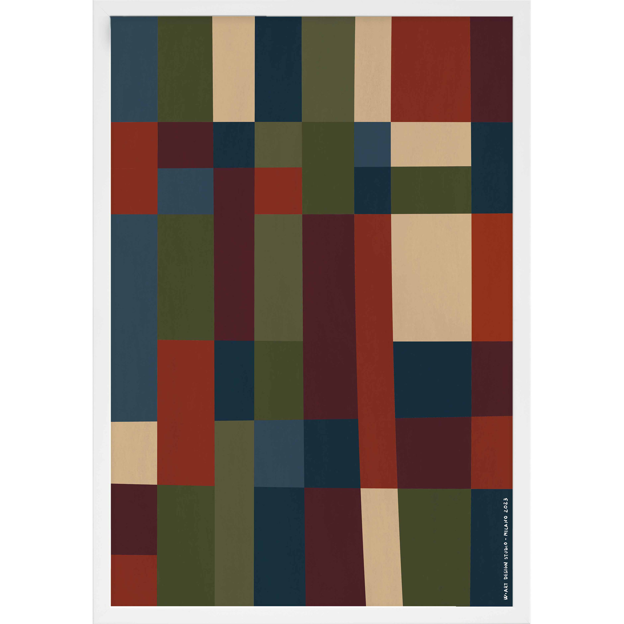 Fragmented Spectrum 5 by Romina Gadler - Framed Wall Art, White Framed, 25" H x 17.5" W