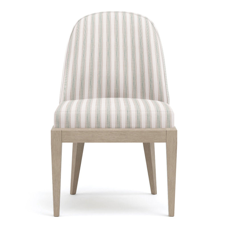 Maidstone Upholstered Dining Chair, Sandbank, Perigold Piccadilly Stripe Ash