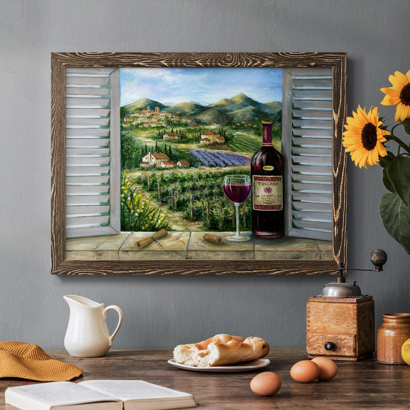 «Tuscan Red and Vineyard», reproduction d'art sur toile, Noyer, H 18 po x l 26 po x P 1,5 po