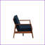 Canapé en velours bleu marine Mid-Century Structure en bois massif | Polyester | Idéal pour les petits espaces, le salon et le coin-détente