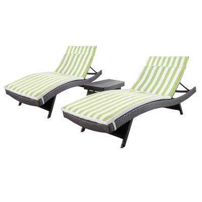 Billur 79.25" Long Reclining Chaise Lounge Set with Cushions by Wade Logan