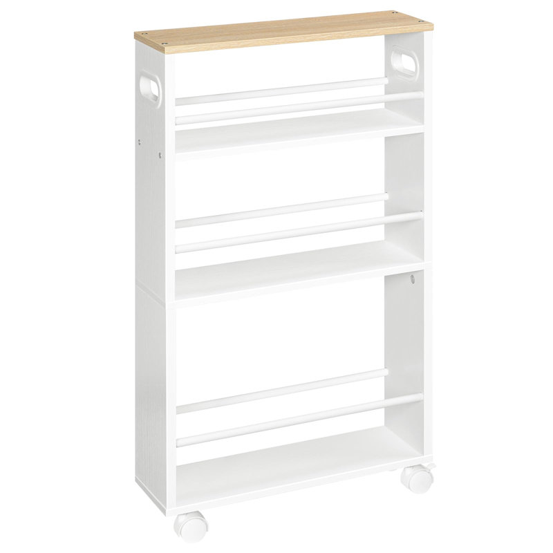 80cm H x 45cm W Utility Cart, White/Natural