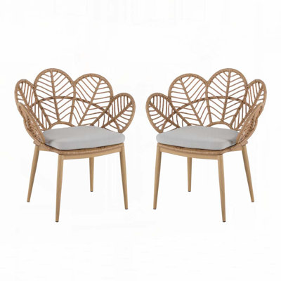 Chaise d'extérieur en forme de paon en osier de style papasan