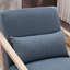 Fauteuil d'appoint rembourré moderne en lin de 26,8 po de largeur avec structure en bois et un coussin