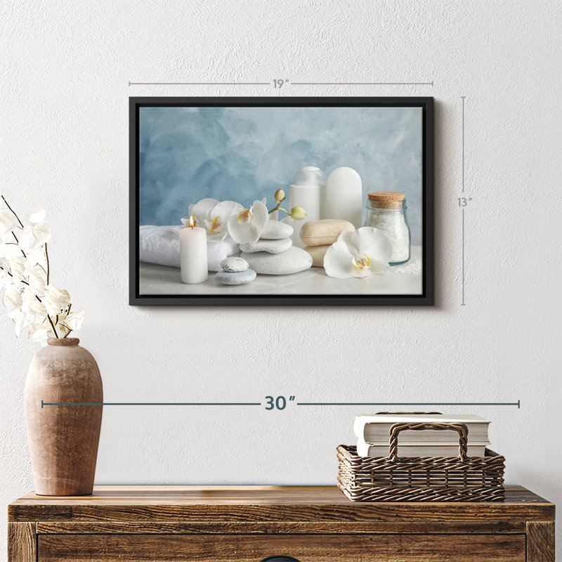 White Spa Essentials Canvas Print, 13" H x 19" W
