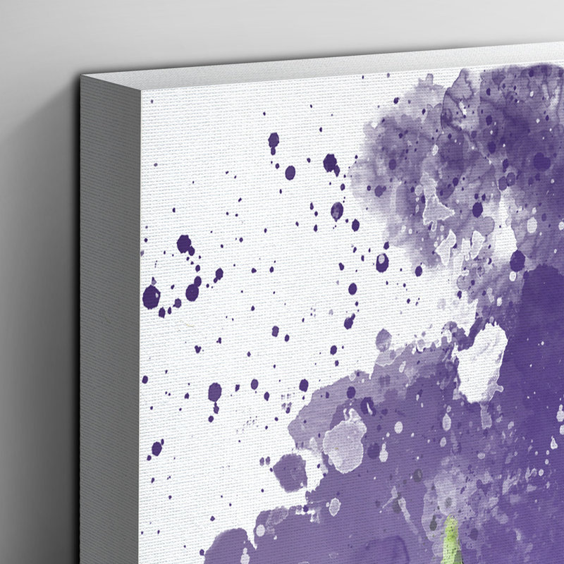 Pink Purple Tulip Flower - Wall Art, 50cm H x 35cm W, Wrapped Canvas
