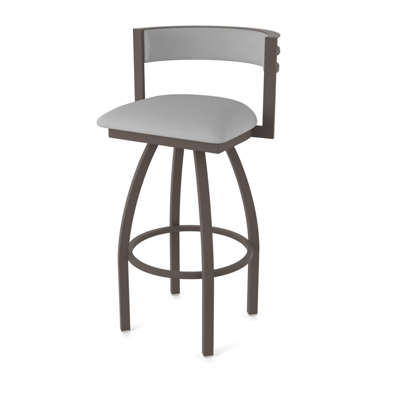 Tabouret Artémis, Vinyle - gris Folkstone Canter, Bronze, Tabouret de bar (siège d'une hauteur de 36 po)