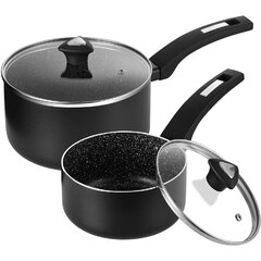 MICHELANGELO 3 Quart Saucepan with Lid, Hard Anodized Nonstick Sauce Pan  with Strainer Lid & Pour Spouts for Easy Pour, Granite Derived Coating  Sauce
