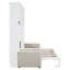 Grand lit escamotable avec canapé et grand lit, blanc-746492329