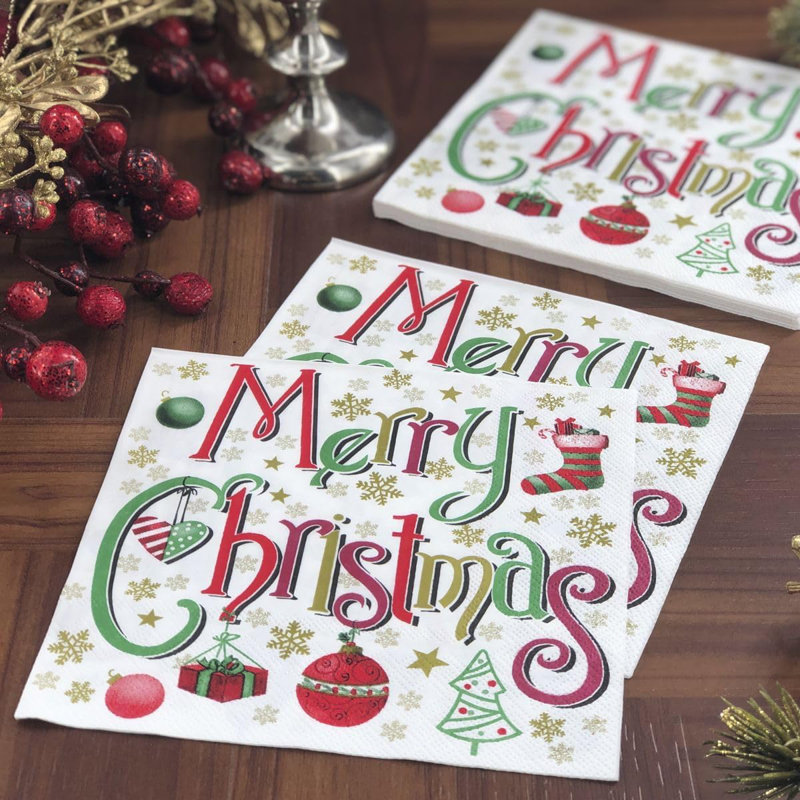 Disposable Paper Christmas Napkins