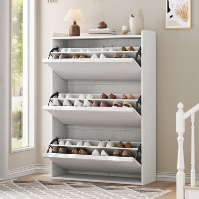 3-Drawer Freestanding Shoe Cabinet with Adjustable Shelves – Slim Hidden Shoe Storage for Entryway, Hallway & Living Room