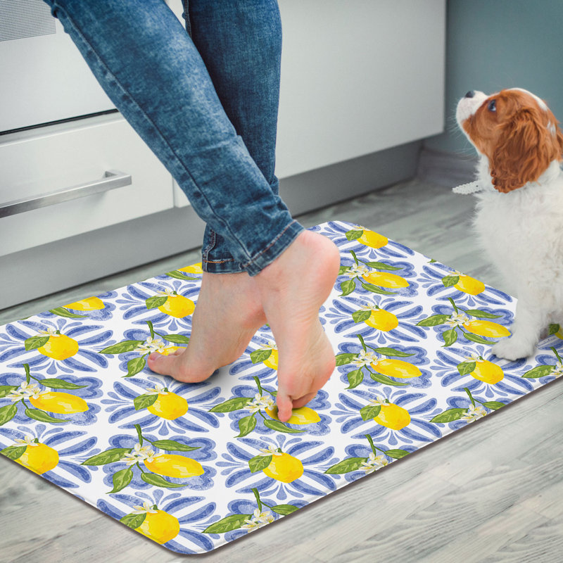 Tapis de cuisine confort 30 po x 20 po Lemon Tile Design