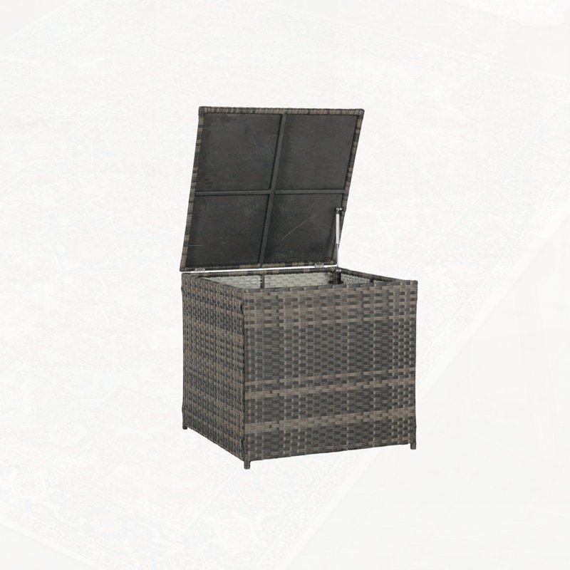 Outdoor Woven Sectional L- Shaped Patio Furniture ,Conversation Set with corner table, Dark Gray