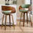 Modern Faux Leather Swivel 26'' Stools, Wood Counter Stools with Arms and Footrest-119858611-122503226