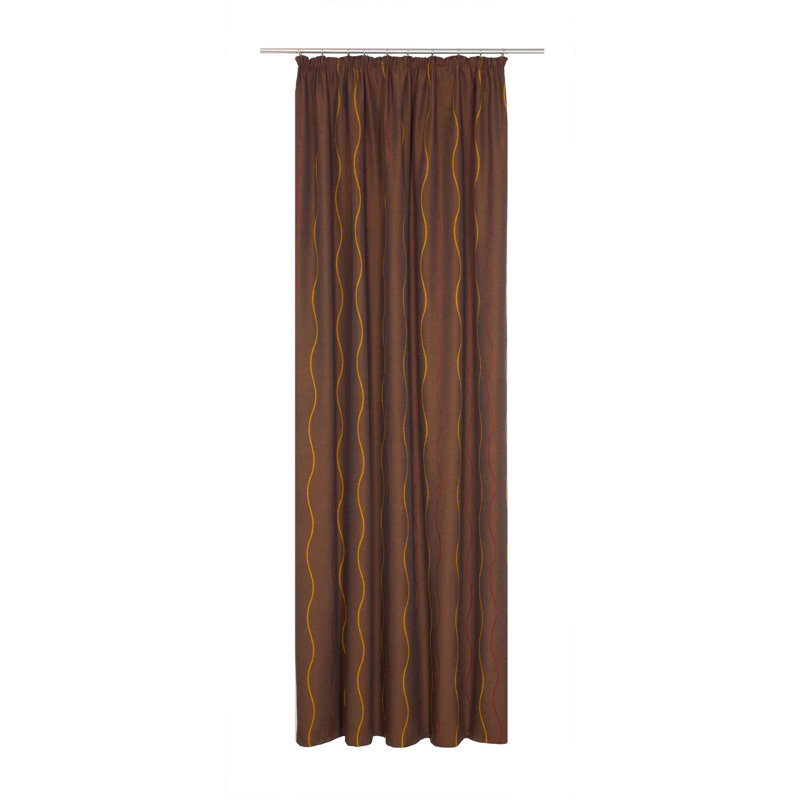 Pedersen Pencil Pleat, Single Curtain, opaque, 132cm Width x 245cm Drop, Orange