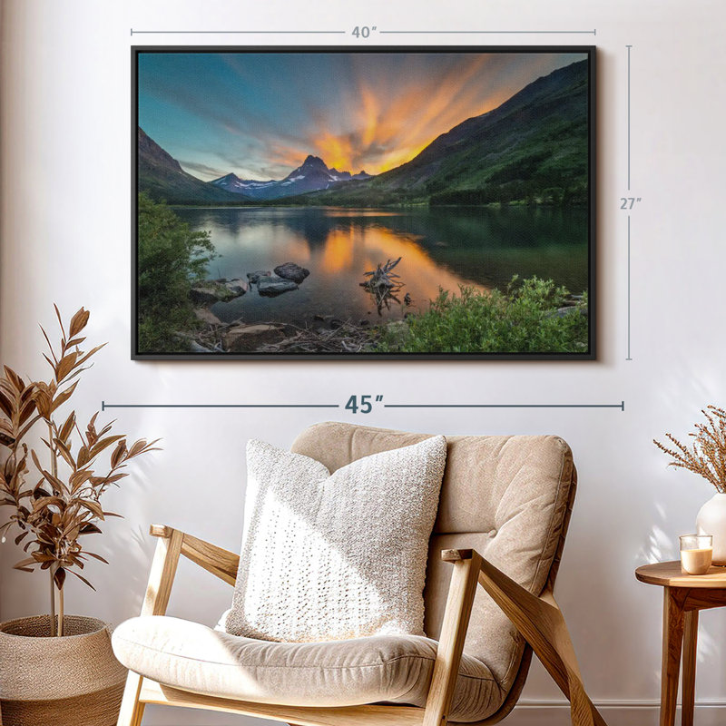 Impression sur toile Swiftcurant Sunset Lake, H 27 po x l 40 po