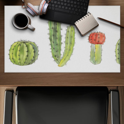 Watercolor small cactus set - 14.00"x24.25" Desk mat