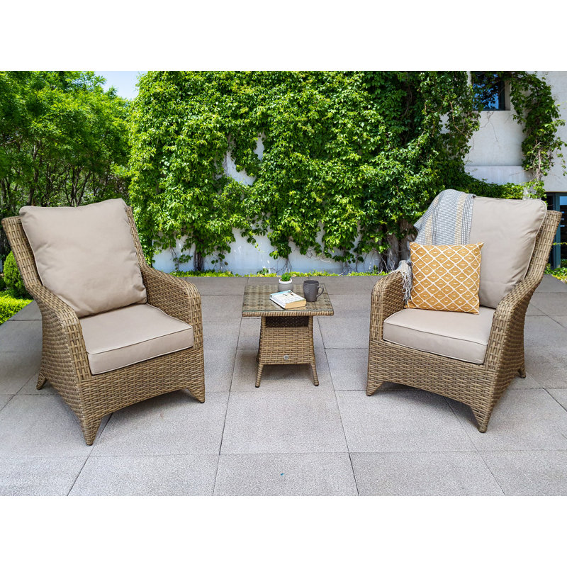 Dunnes 2 Seater Rattan Conversation Set, Brown