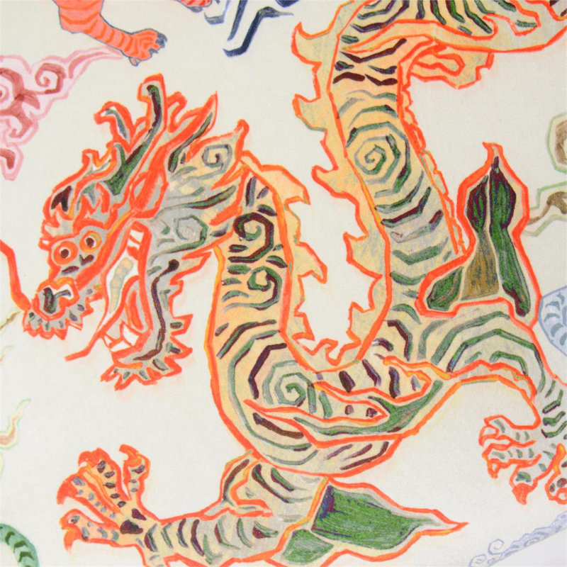 Chelsea Square Ottoman, Tibetan Tiger