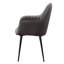 Ensemble de 2 chaises de salle à manger capitonnées gris foncé et noires