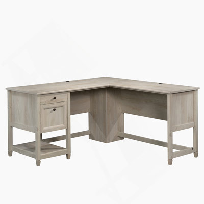 Bureau en L, bureau en bois avec tiroirs