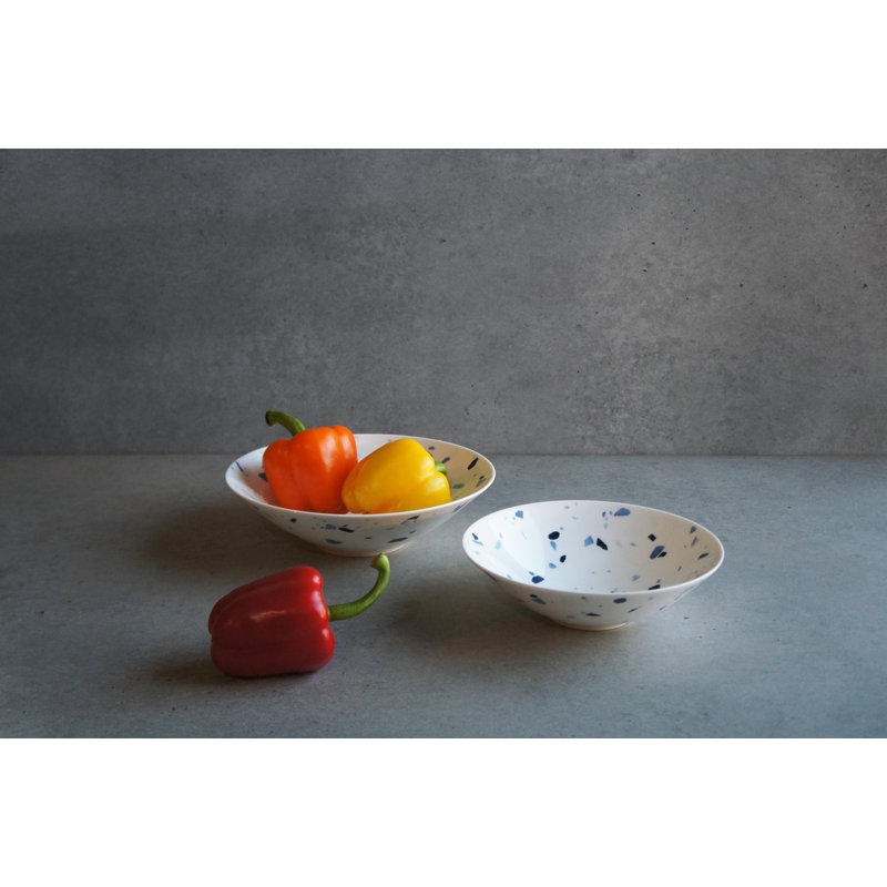 Terrazzo Azzurro Bone China Serving Bowl