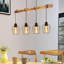 Ajeta 4‑Light Burnt Wood Kitchen Island Pendant