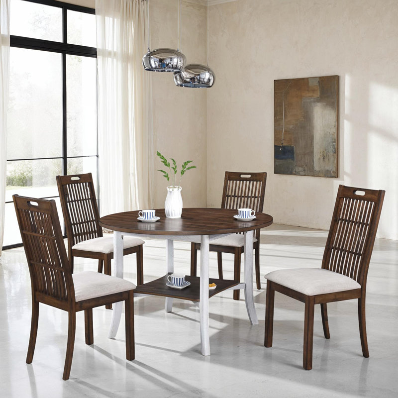 Ensemble de table ronde avec 4 chaises