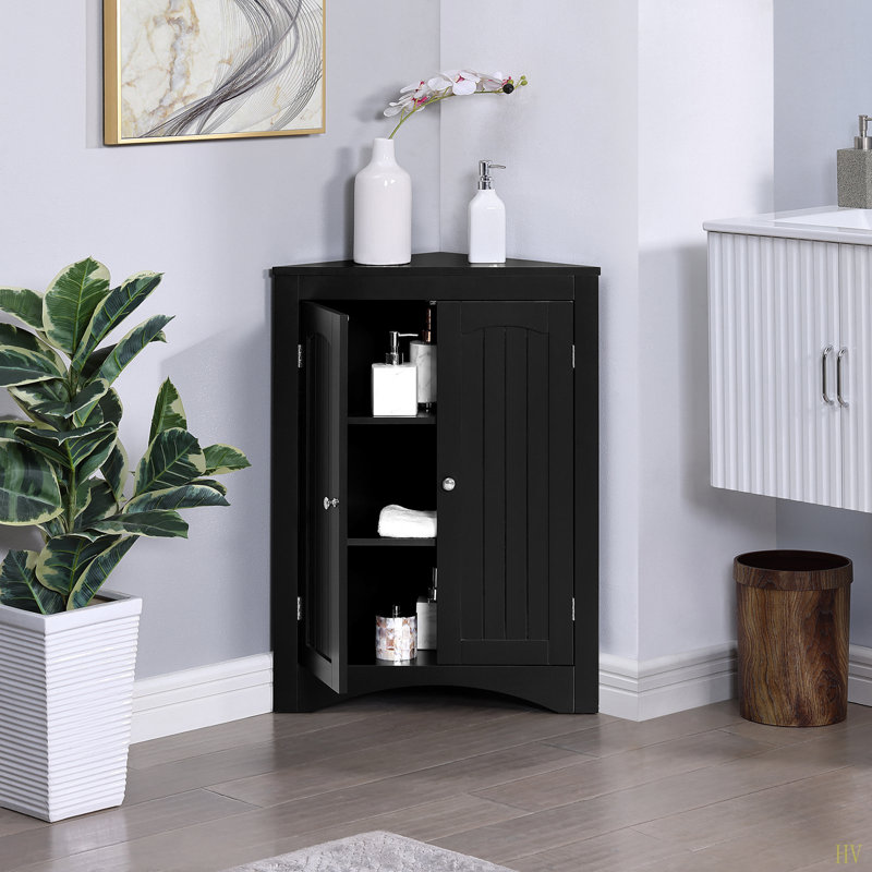 Sideboard Cabinet,Corner Cabinet,Bathroom Floor Corner Cabinet With Doors And Shelves, Kitchen, Living Room,Free Standing Storage Cabinet For Bathroom